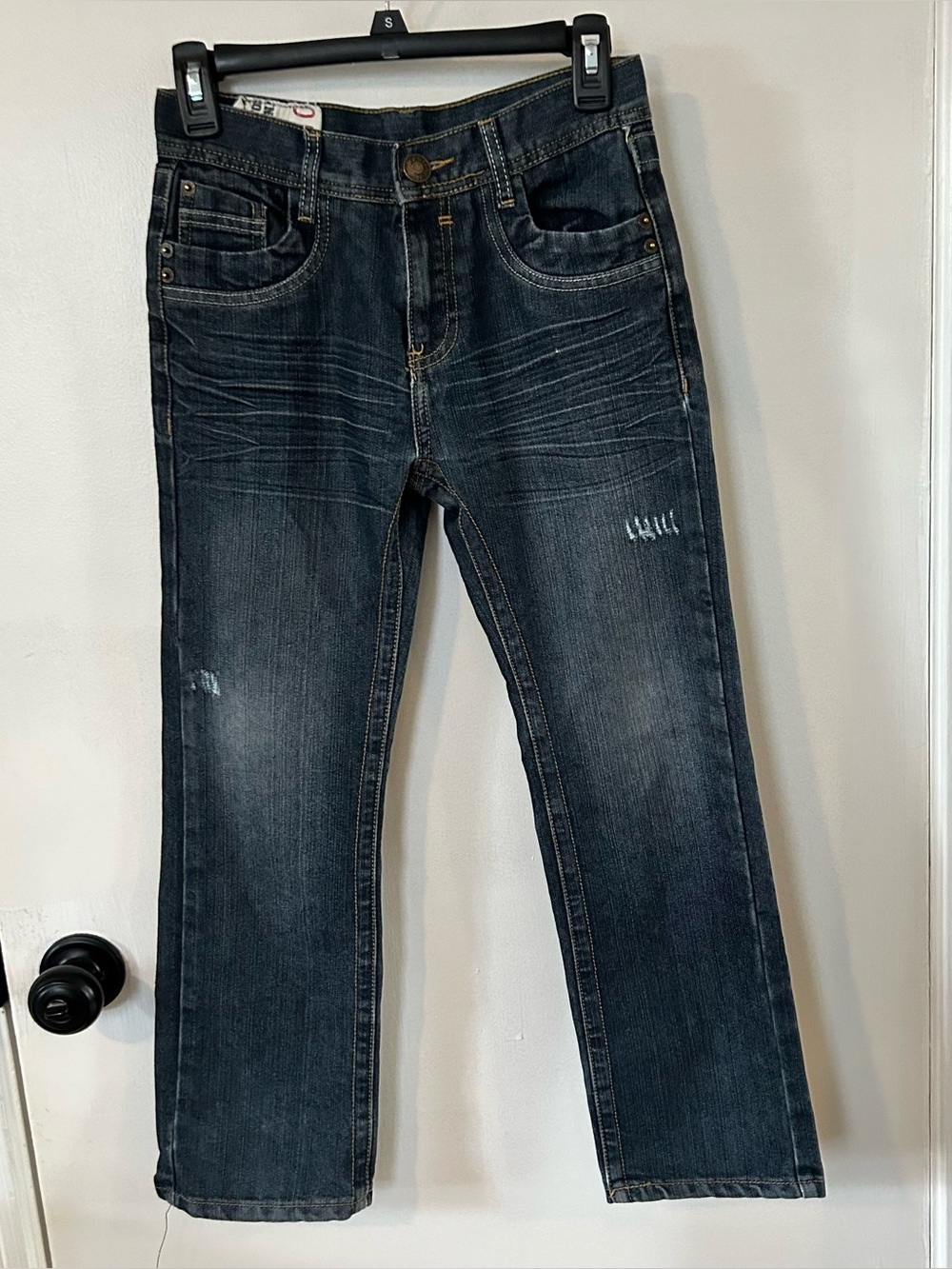Company Eighty One 81 Boys Spencer Classic Straight Leg Dark Wash Blue Jeans 10